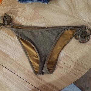 Volcom Olive and Gold Women's Swim Bottom